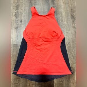 Lululemon Size 10 Spin‎ It To Win It Tank built in bra Red Black